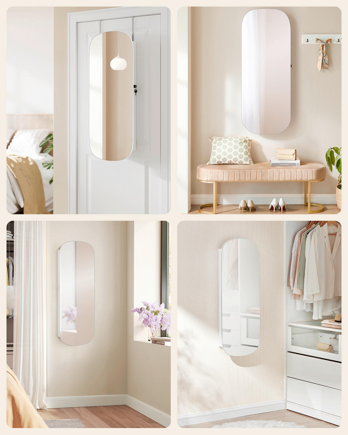 SCHMUCKSCHRANK 42/108/10 cm  - Weiß, LIFESTYLE, Glas/Holzwerkstoff (42/108/10cm)