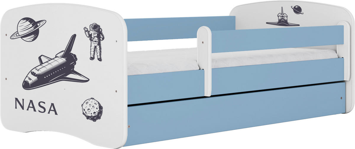 KINDER-/JUNIORBETT - Blau/Birkefarben, MODERN, Holz/Holzwerkstoff (80/160cm) - MID.YOU