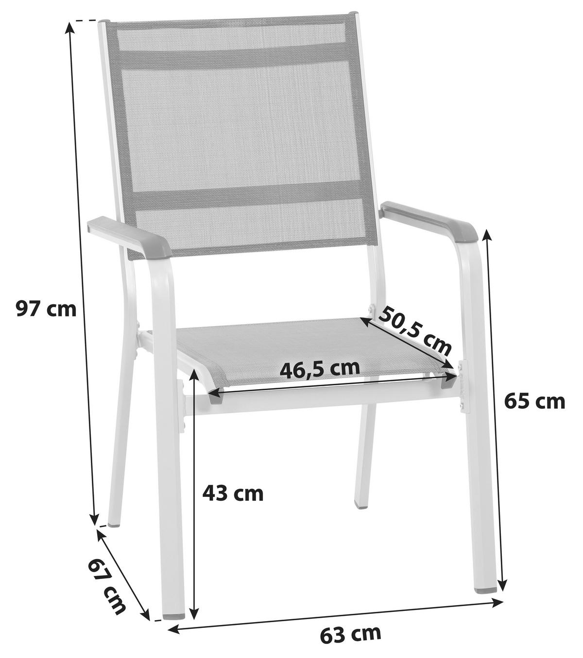 STAPELSESSEL Aluminium Anthrazit, Schwarz  - Anthrazit/Schwarz, KONVENTIONELL, Kunststoff/Textil (63/97/67cm) - Siena Garden