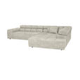 ECKSOFA Creme Velours  - Creme/Schwarz, Design, Kunststoff/Textil (317/213cm) - Hom`in