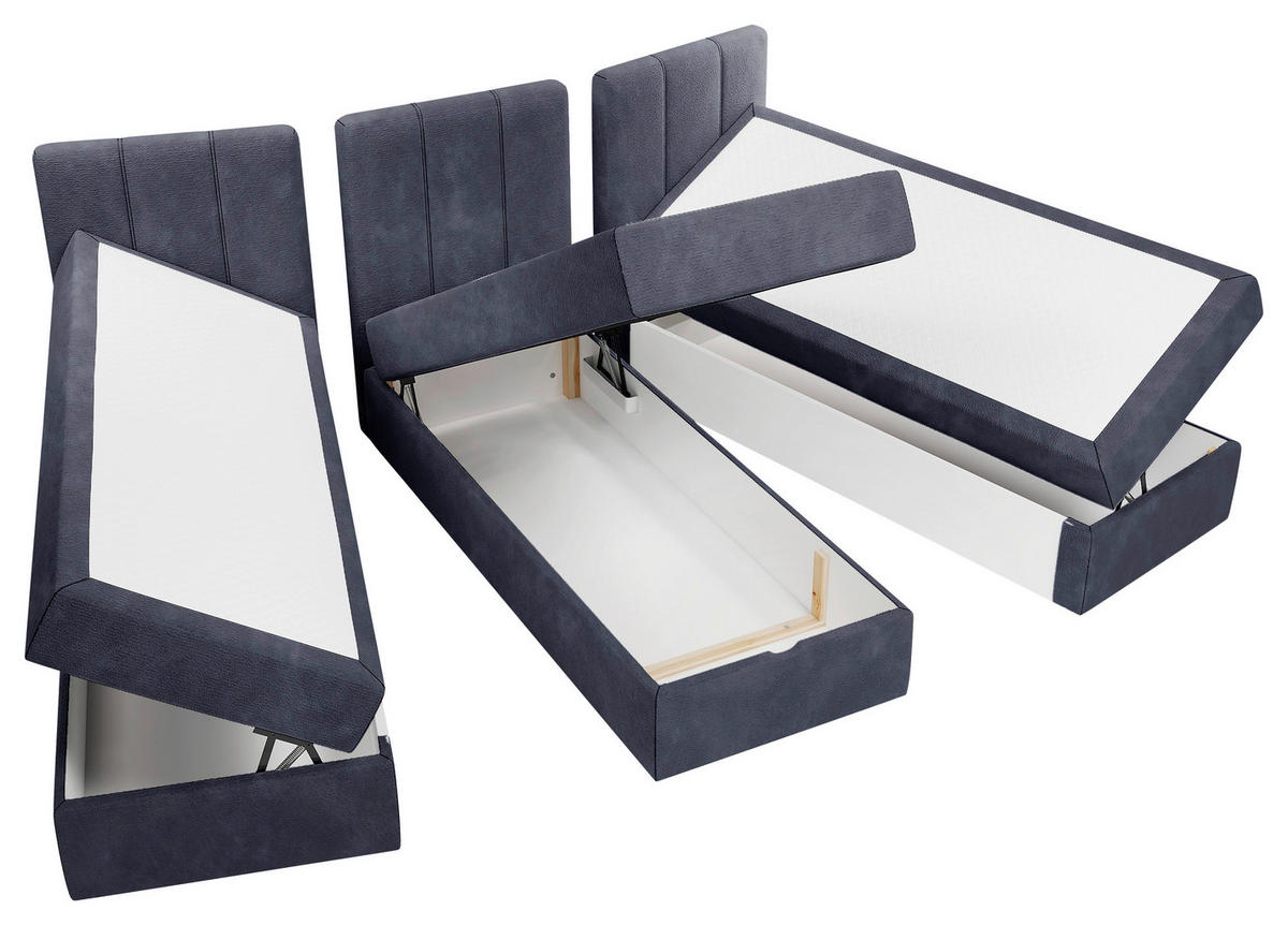 FAMILIENBETT - Schwarz/Dunkelblau, Design, Holzwerkstoff/Kunststoff (240/200cm) - Esposa