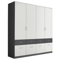 KLEIDERSCHRANK 181/197/54 cm Grau, Weiß  - Alufarben/Weiß, KONVENTIONELL, Holzwerkstoff/Kunststoff (181/197/54cm) - Rauch Möbel