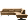 ECKSOFA in Echtleder Honig  286/258 cm  - Schwarz/Honig, Design, Leder/Metall (286/258cm) - Schöner Wohnen