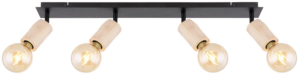 STRAHLER - Schwarz/Naturfarben, Basics, Holz/Metall (80/10/18cm) - Globo