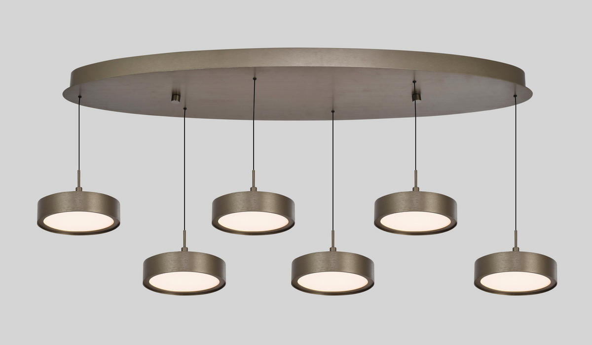 LED-HÄNGELEUCHTE Valensole 117,5/150/36,5 cm  - Bronzefarben, Design, Metall (117,5/150/36,5cm)