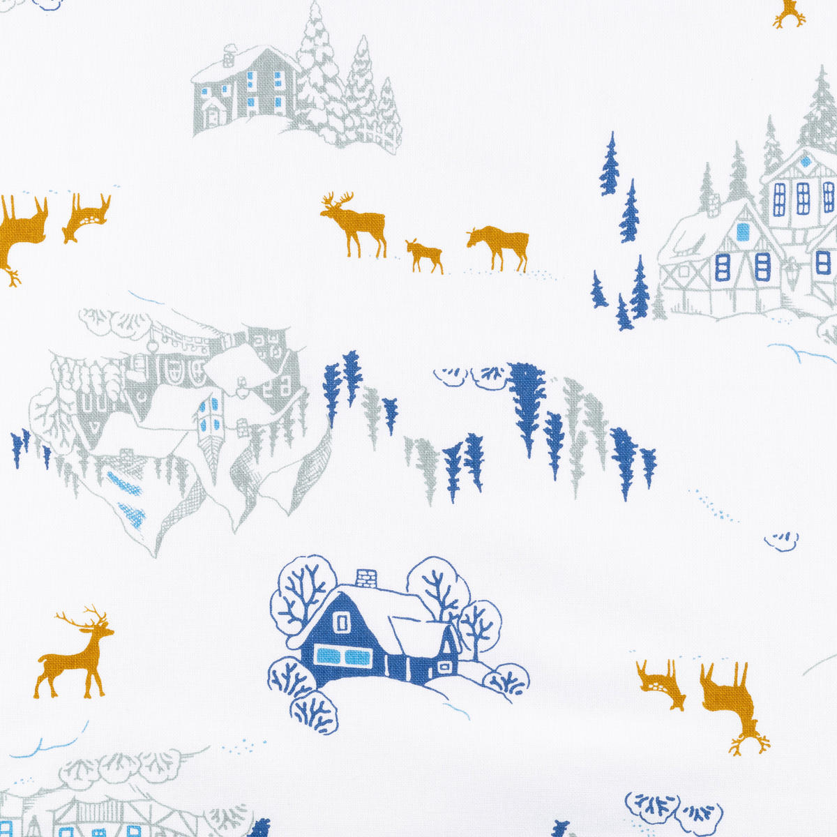 TISCHLÄUFER Textil Blau, Weiß, Goldfarben 45/140 cm  - Blau/Goldfarben, Design, Textil (45/140cm) - X-Mas