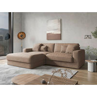ECKSOFA FABIO E Sandfarben Cord  - Sandfarben/Schwarz, MODERN, Kunststoff/Textil (196/264cm) - Sit & More