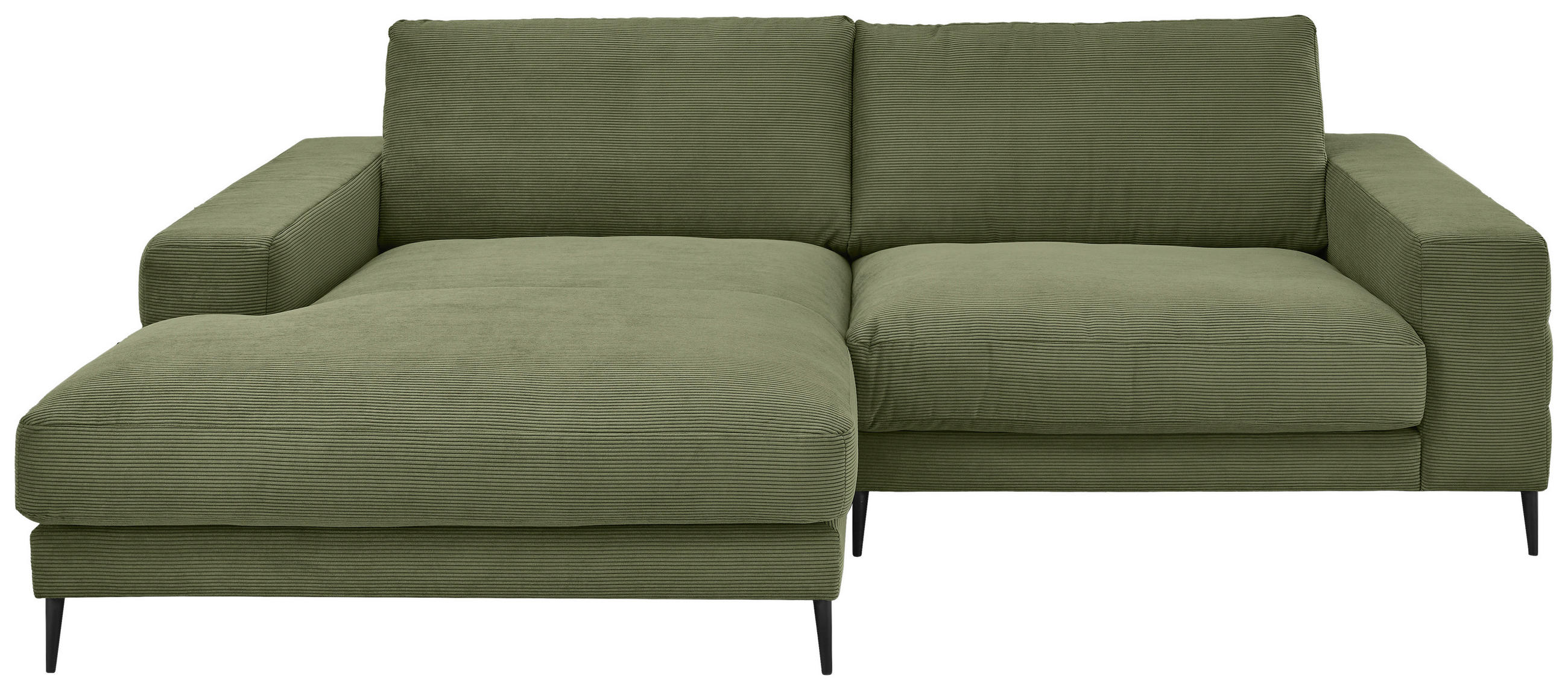 ECKSOFA in Feincord Dunkelgrün  - Dunkelgrün/Schwarz, Design, Textil/Metall (177/253cm) - Dieter Knoll