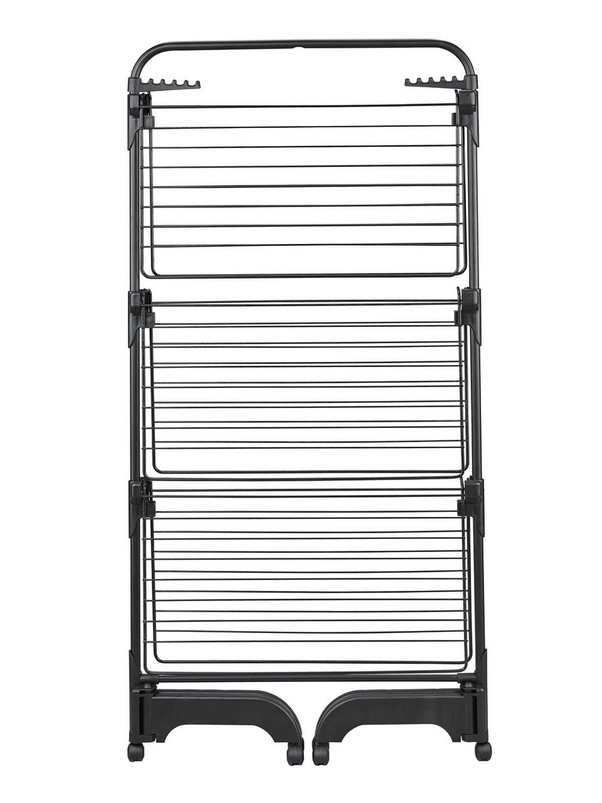 TURMWÄSCHETROCKNER COMFORT TOWER 420 BLACK 76,5/70/145 cm  - Schwarz, Basics, Kunststoff (76,5/70/145cm) - Leifheit