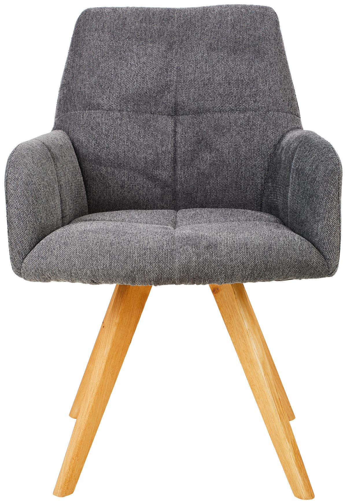 STOLICA S NASLONOM ZA RUKE  antracit  drvo, tekstil      - boje hrasta/antracit, Konvencionalno, drvo/tekstil (62/87,5/68,5cm) - Linea Natura