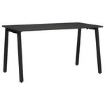 SCHREIBTISCH 140/80/75 cm  in Graphitfarben, Schwarz  - Graphitfarben/Schwarz, MODERN, Holzwerkstoff/Metall (140/80/75cm) - Novel