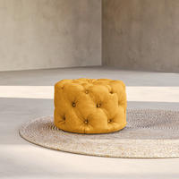 HOCKER in Textil Senfgelb  - Senfgelb/Schwarz, Design, Kunststoff/Textil (60/39/60cm) - P & B