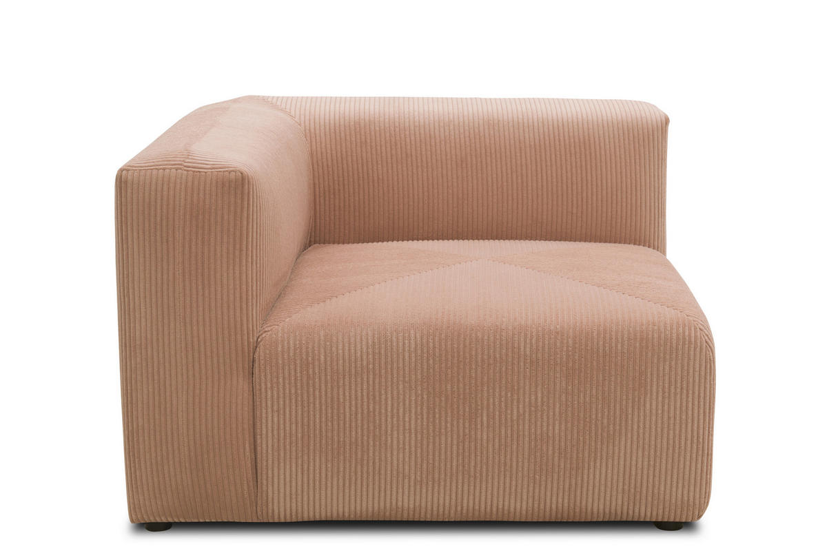 SOFAELEMENT Cord, Mikrofaser Rosa, Roségold  - Roségold/Schwarz, Design, Kunststoff/Textil (108/69/108cm) - MID.YOU