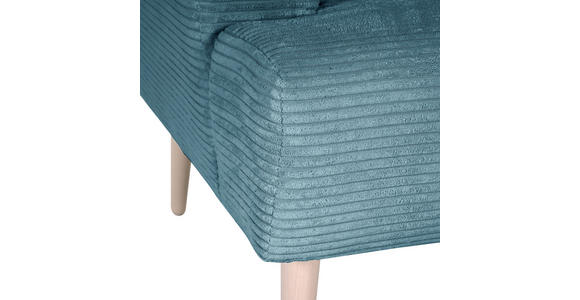 SESSEL in Cord Petrol  - Buchefarben/Petrol, Design, Holz/Textil (85/71/80cm) - Hom`in