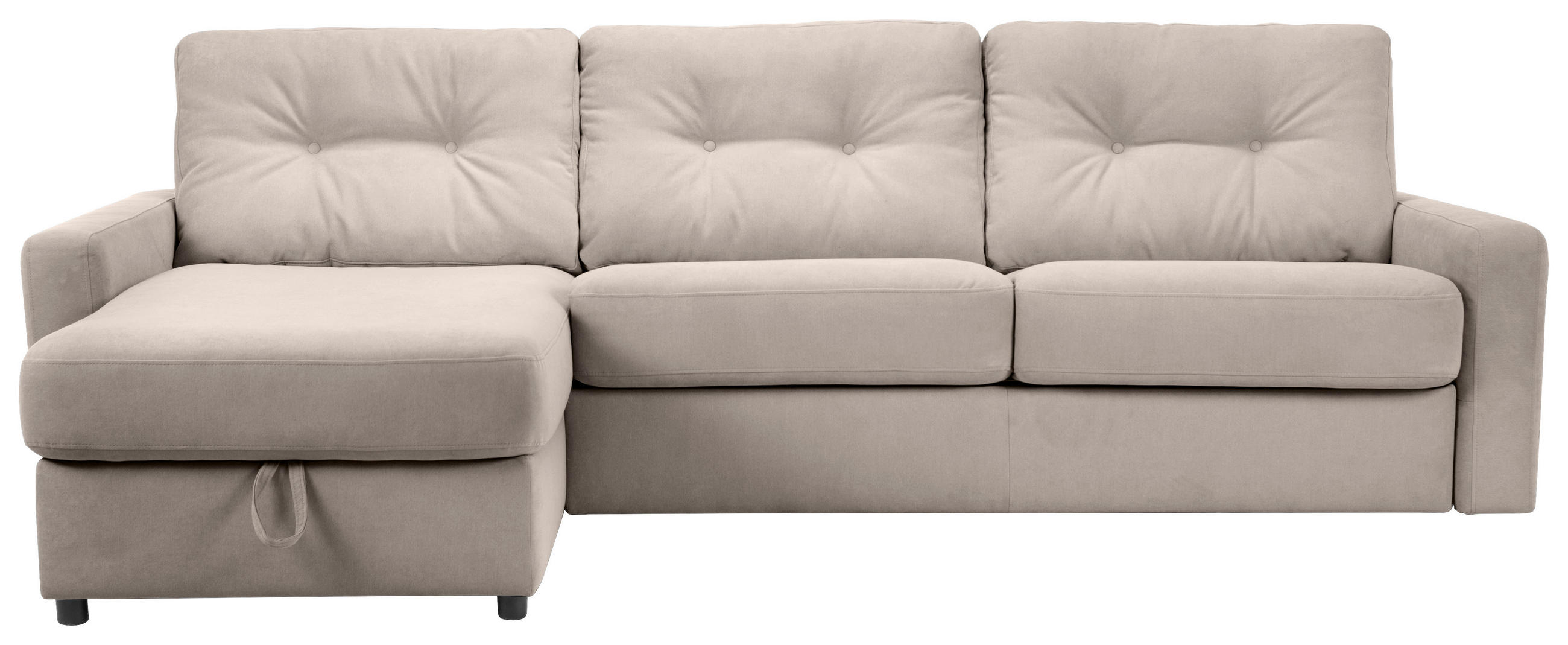 ECKSOFA Hellbraun Webstoff  - Hellbraun/Schwarz, KONVENTIONELL, Kunststoff/Textil (160/270cm) - Carryhome