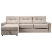 ECKSOFA Hellbraun Webstoff  - Hellbraun/Schwarz, KONVENTIONELL, Kunststoff/Textil (160/270cm) - Carryhome