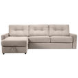 ECKSOFA Hellbraun Webstoff  - Hellbraun/Schwarz, KONVENTIONELL, Kunststoff/Textil (160/270cm) - Carryhome