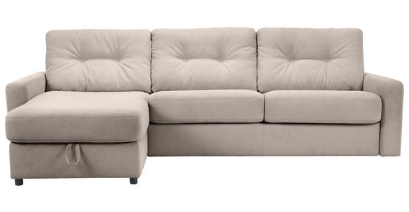 ECKSOFA Hellbraun Webstoff  - Hellbraun/Schwarz, KONVENTIONELL, Kunststoff/Textil (160/270cm) - Carryhome