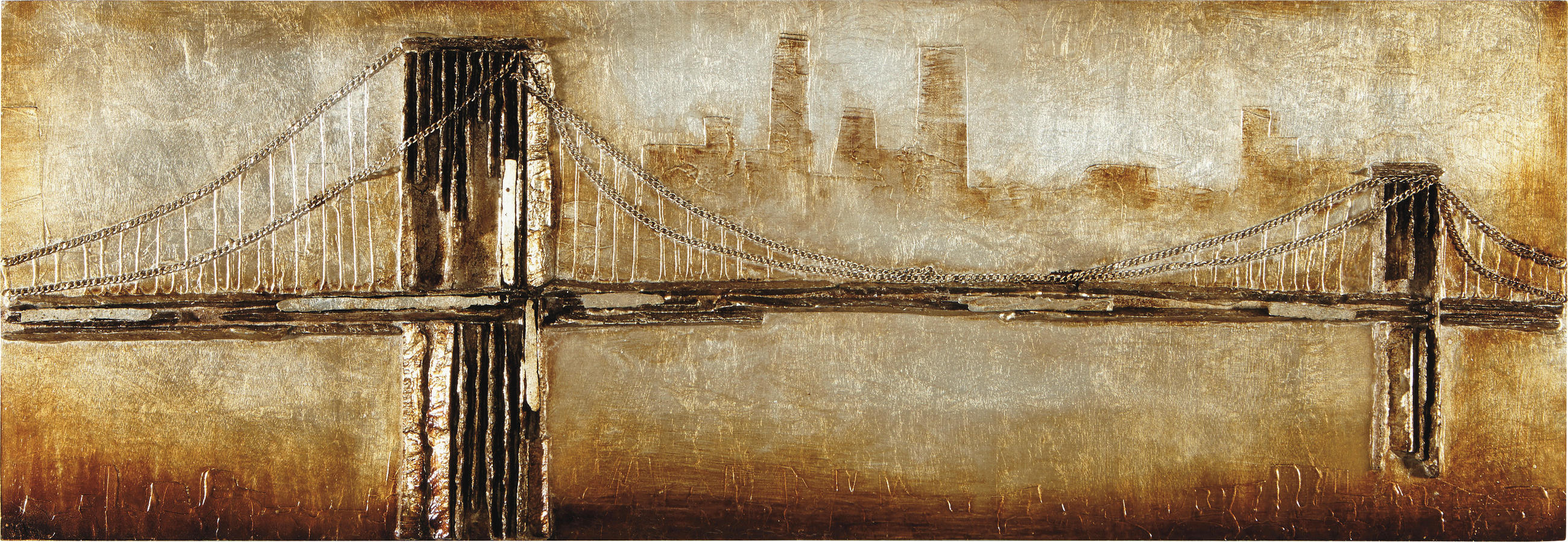 OBJEKTBILD Brücken 160/55 cm  - Silberfarben/Goldfarben, Design, Holz/Kunststoff (160/55cm) - Monee