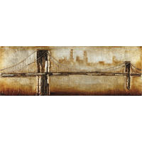 STRUKTURNA SLIKA        160/55 cm   - zlatna/braon, Konvencionalno, drvo/metal (160/55cm) - Monee