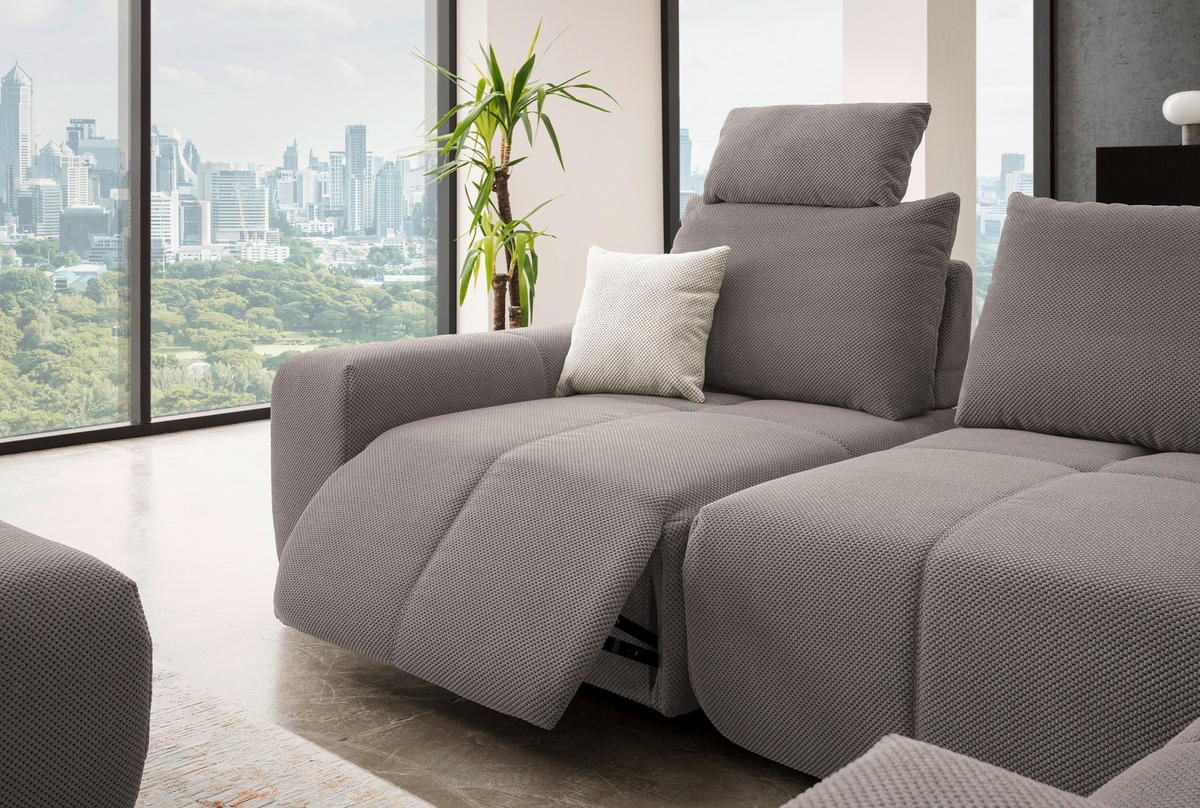 ECKSOFA in Velours Braun  326/236 cm  - Schwarz/Braun, Design, Kunststoff/Textil (326/236cm) - Xora