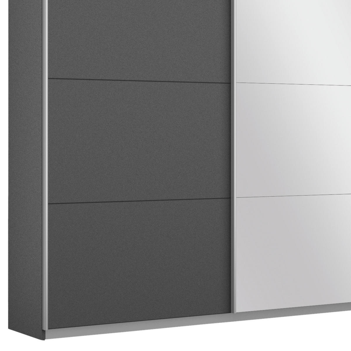 SCHWEBETÜRENSCHRANK 271/230/62 cm 3-türig Grau  - Alufarben/Grau, MODERN, Holzwerkstoff/Metall (271/230/62cm) - Rauch Möbel