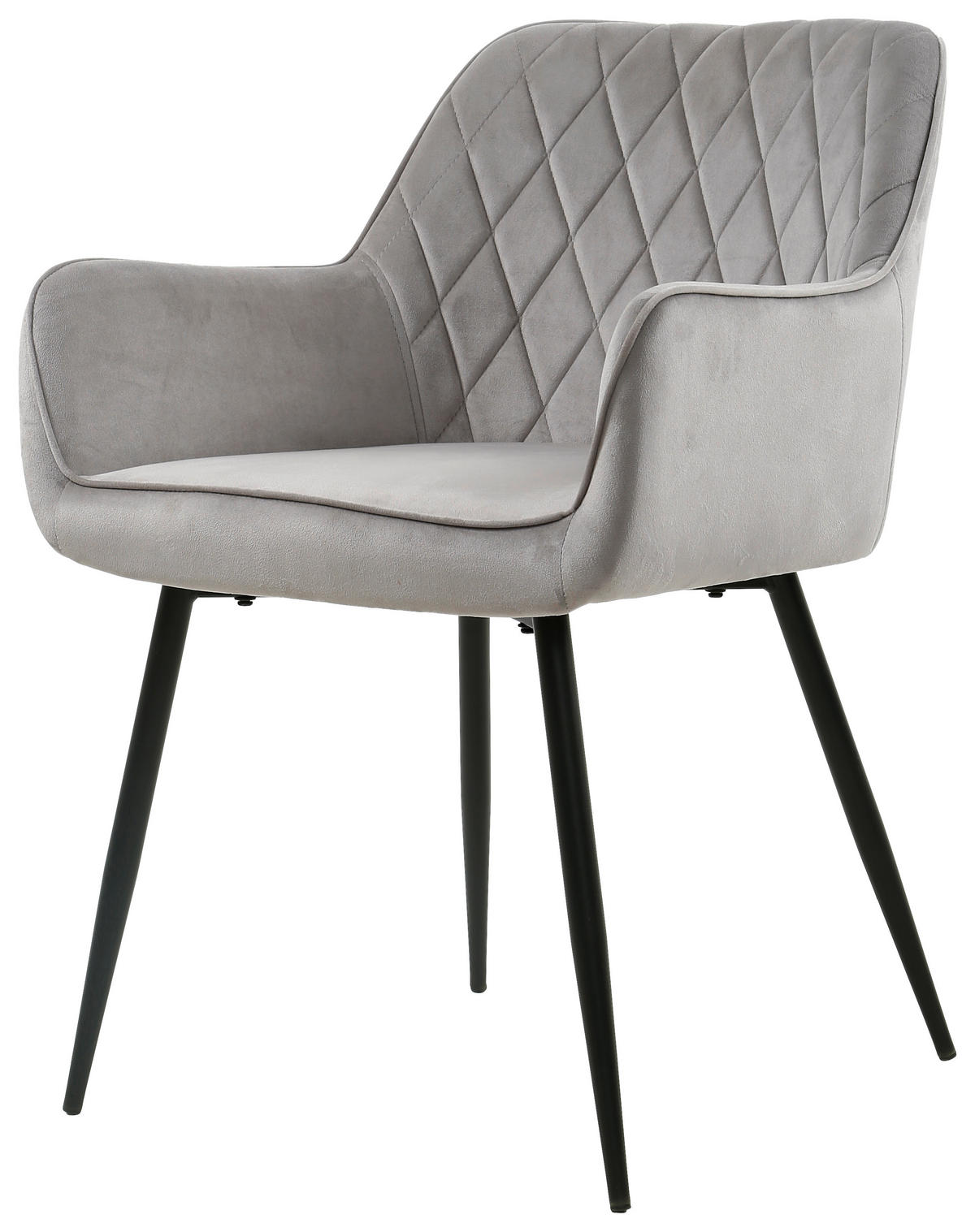 ARMLEHNSTUHL  in Eisen Samt  - Schwarz/Grau, Design, Holz/Textil (56/79/58cm) - Carryhome