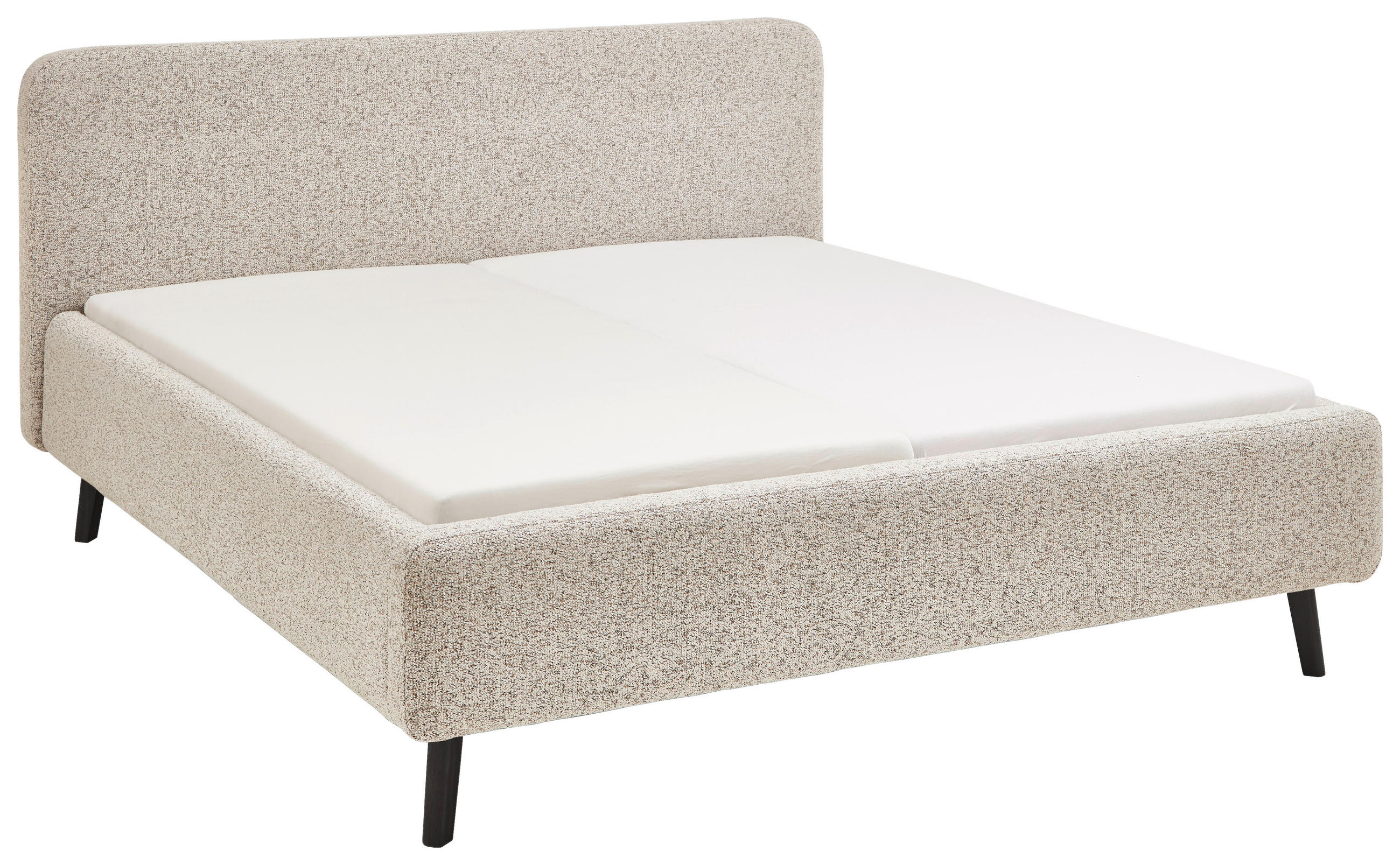 POLSTERBETT 180/200 cm, inkl. gepolstertes Kopfteil, Lattenrost, Bettkasten,  in Beige  - Birkefarben/Beige, Design, Holz/Textil (180/200cm) - Xora