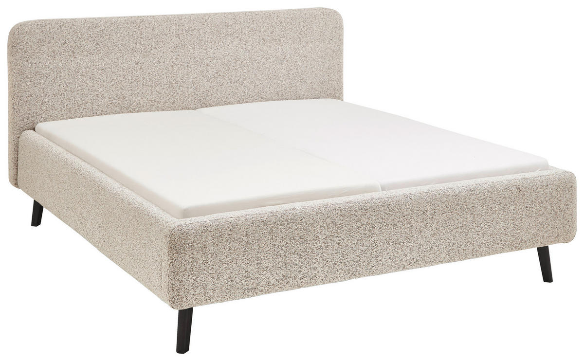 POLSTERBETT 120/200 cm, {[inkl. ],item.attr('349-543'),[, ]} - Beige/Schwarz, Design, Holz/Textil (120/200cm) - Xora