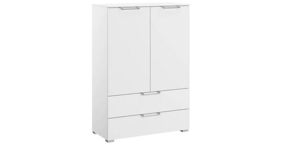 KOMMODE 80/119/42 cm in Weiß - Silberfarben/Alufarben, Design, Holzwerkstoff/Kunststoff (80/119/42cm) - Novel