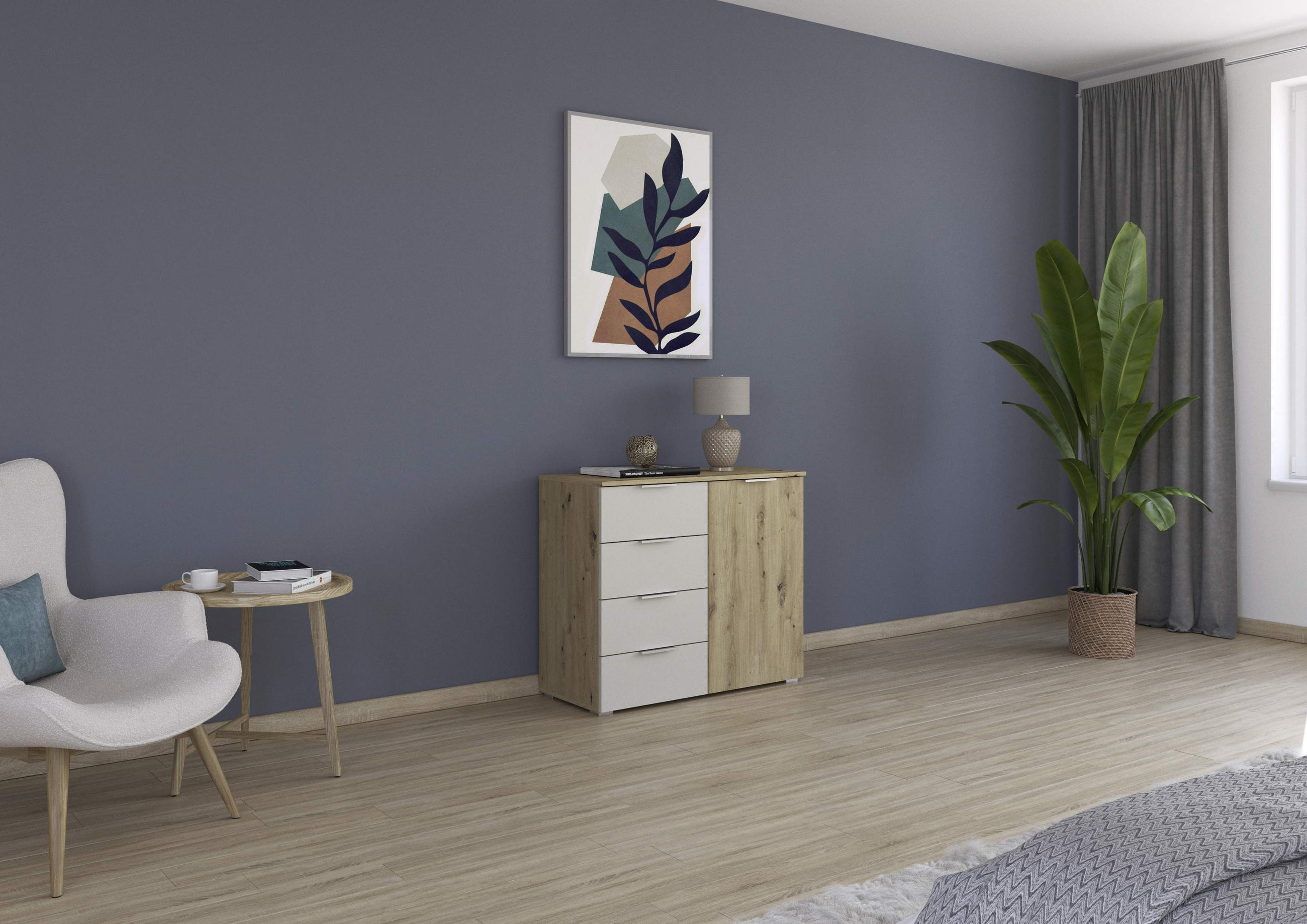 KOMMODE  in 93/81/42 cm  - Champagner/Silberfarben, MODERN, Holzwerkstoff/Metall (93/81/42cm) - Boxxx