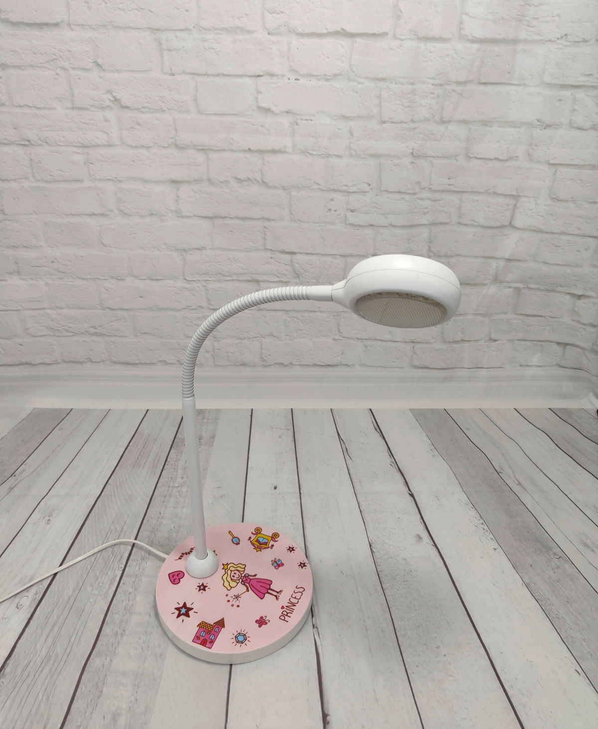 DĚTSKÁ STOLNÍ LAMPIČKA, 20/43/20 cm - bílá/vícebarevná, Basics, kov/kompozitní dřevo (20/43/20cm)