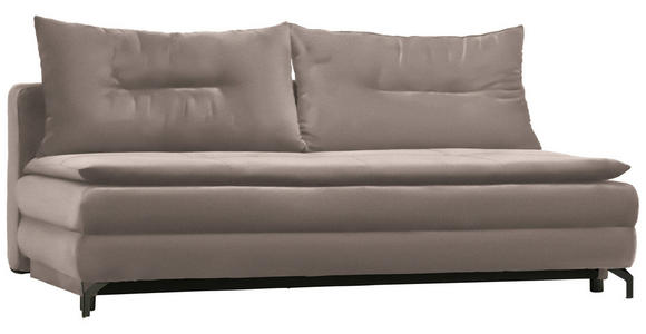 SCHLAFSOFA in Flachgewebe Hellgrau - Hellgrau/Schwarz, MODERN, Textil/Metall (208/73/92/102cm) - Novel