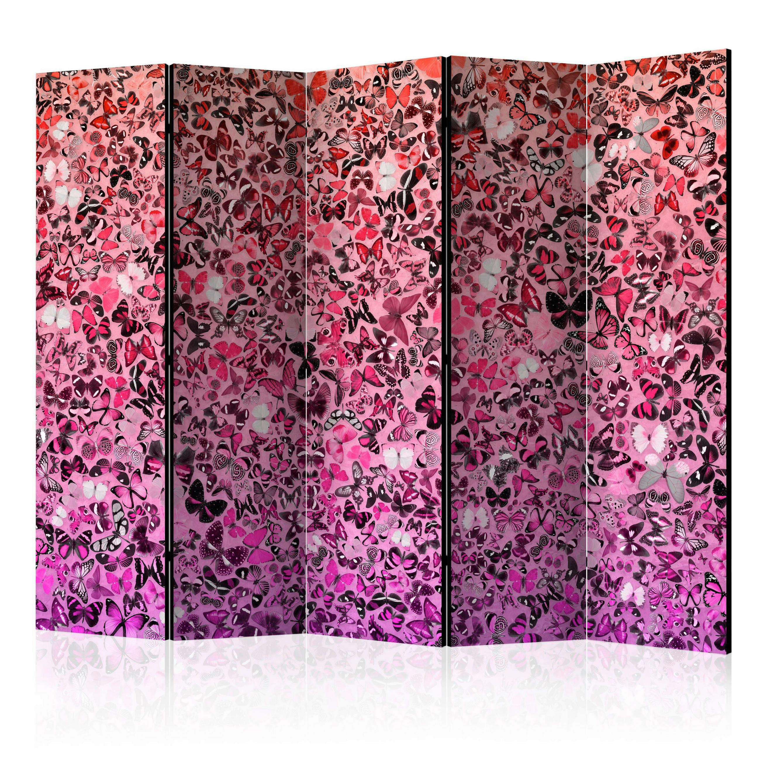 SKÄRMVÄGG  i trä, textil  pink, violett  - pink/violett, Basics, trä/textil (225/172/3cm) - artgeist