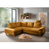 ECKSCHLAFSOFA in Struktur Goldfarben  - Wildeiche/Goldfarben, Modern, Holz/Textil (206/265cm) - Livetastic