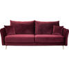 SCHLAFSOFA Samt Weinrot  - Weinrot/Goldfarben, Design, Textil/Metall (235/96/104cm) - MID.YOU
