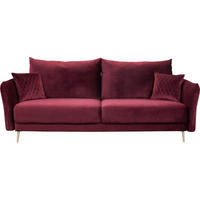 SCHLAFSOFA Samt Weinrot  - Weinrot/Goldfarben, Design, Textil/Metall (235/96/104cm) - MID.YOU