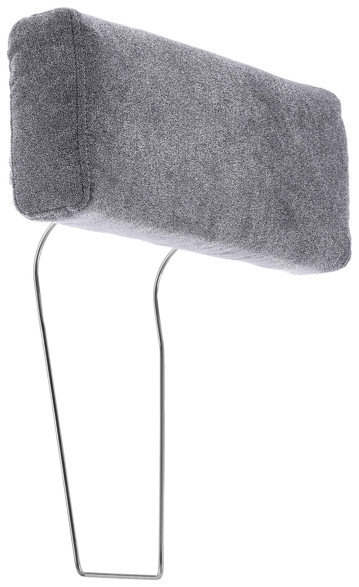 KOPFSTÜTZE in Velours  - Grau, KONVENTIONELL, Textil (55/21/10cm) - Hom`in