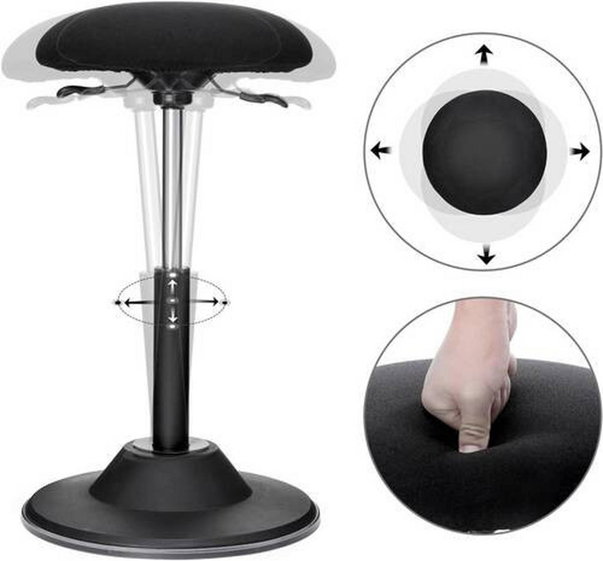 BÜROHOCKER Schwarz  - Schwarz, Basics, Kunststoff/Metall (41/70/41cm) - Boxxx