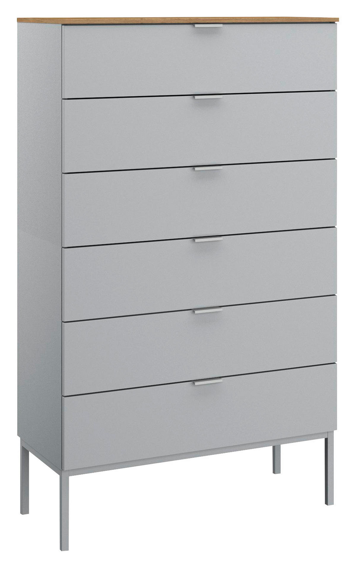 KOMMODE  in 80/138/42 cm  - Eichefarben/Alufarben, Trend, Holzwerkstoff/Kunststoff (80/138/42cm) - Stylife