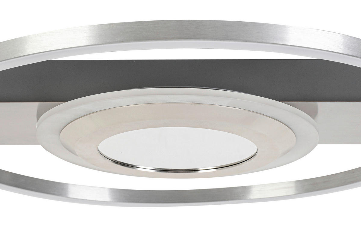LED-DECKENLEUCHTE 42/40/6 cm   - Grau/Nickelfarben, Trend, Kunststoff/Metall (42/40/6cm) - Novel