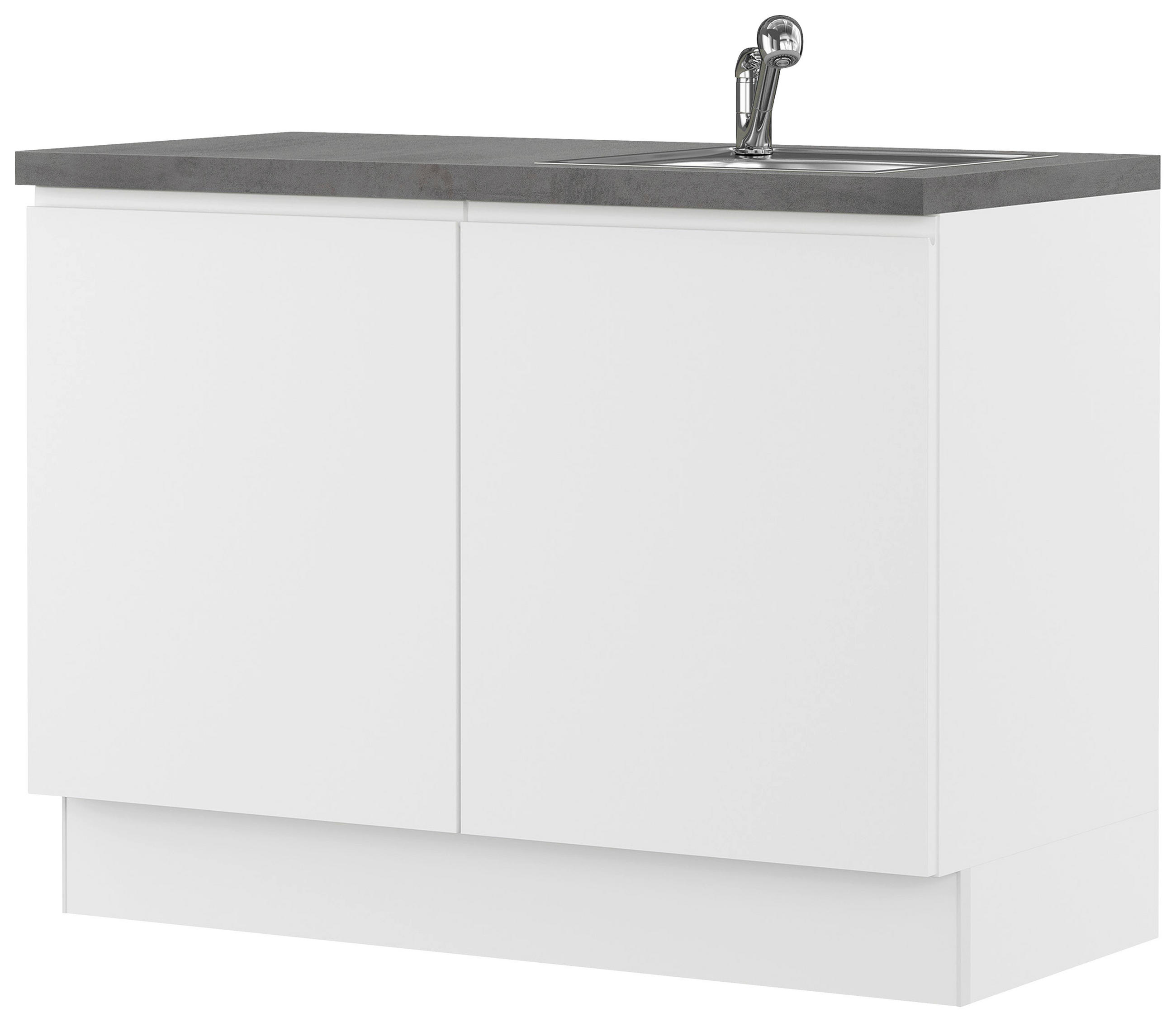 SPÜLENUNTERSCHRANK 120/91,8/58 cm  in Weiß  - Hellgrau/Weiß, Basics, Holzwerkstoff (120/91,8/58cm) - Impuls