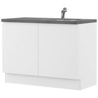 SPÜLENUNTERSCHRANK 120/91,8/58 cm  in Weiß  - Hellgrau/Weiß, Basics, Holzwerkstoff (120/91,8/58cm) - Impuls