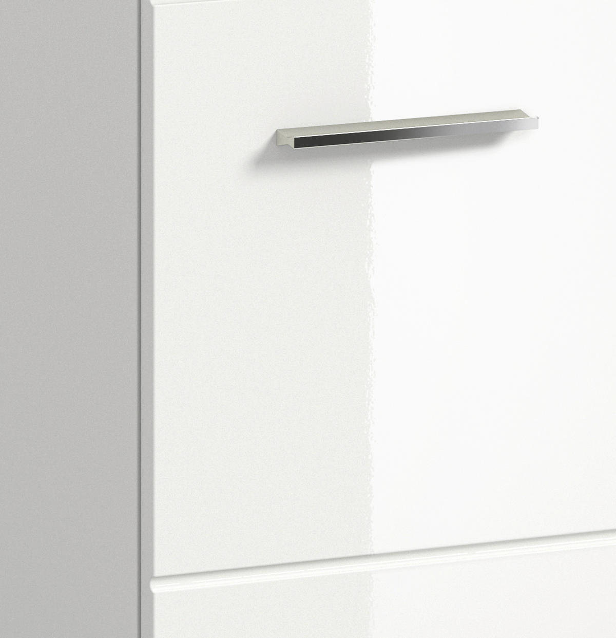 BADEZIMMER 3-teilig  in 120 cm  - Weiß Hochglanz/Silberfarben, MODERN, Keramik/Holzwerkstoff (120cm) - MID.YOU