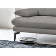 2,5-SITZER in Leder Silberfarben  - Silberfarben/Schwarz, Design, Leder/Metall (196/86/104cm) - Dieter Knoll