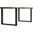 ESSTISCH in Holz, Metall 220/100/76 cm  - Schwarz/Akaziefarben, LIFESTYLE, Holz/Metall (220/100/76cm) - Linea Natura