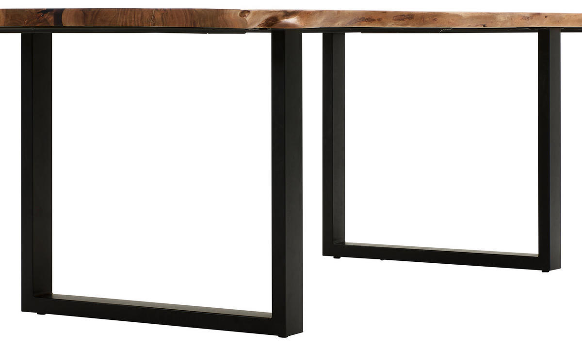 ESSTISCH in Holz, Metall 220/100/76 cm   - Schwarz/Akaziefarben, Lifestyle, Holz/Metall (220/100/76cm) - Linea Natura