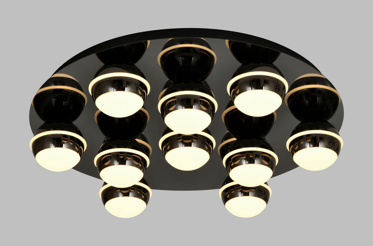 LED-DECKENLEUCHTE Biarritz 60/60/14 cm  - Schwarzchrom, Basics, Kunststoff/Metall (60/60/14cm)