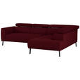 ECKSOFA in Chenille Rot  280/205 cm  - Rot/Schwarz, Design, Textil/Metall (280/205cm) - Xora