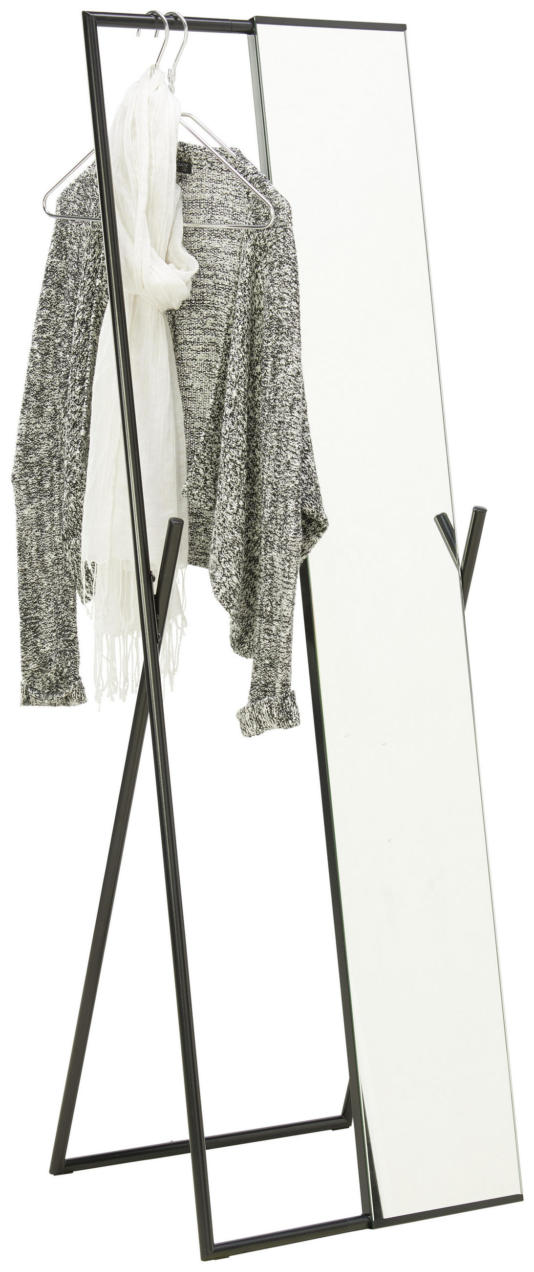 GOLVSPEGEL 50/158/46 cm  - svart, Design, metall/glas (50/158/46cm) - Carryhome